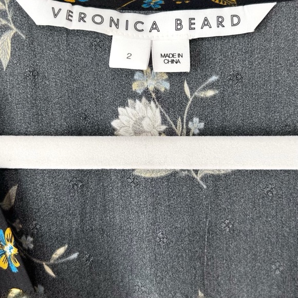 NEW Veronica Beard Wixson Silk Blend Floral Midi Dress Asymmetrical Hem - Picture 10 of 12